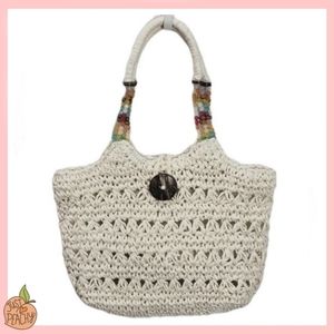 COPY - Kelly & Katie Straw Boho Tote with Bead Handles